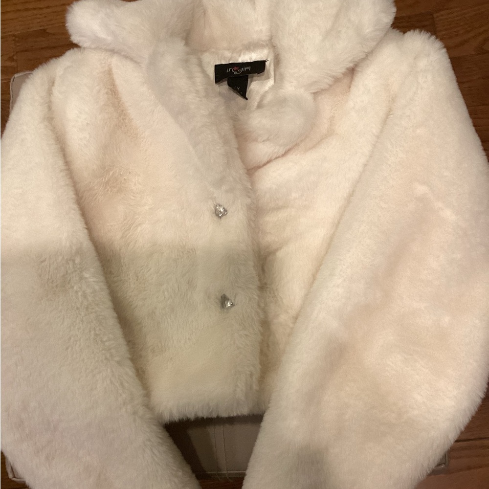 White Faux Fur Kids Jacket - Picture 5 of 10
